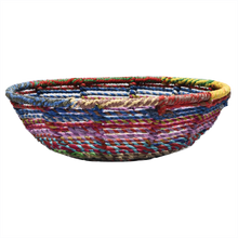 Load image into Gallery viewer, Colourful wire framed bowl and storage wrapped in vintage recycled saris