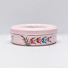 Load image into Gallery viewer, Hand painted floral design stainless steel storage tin in pink