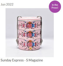 Load image into Gallery viewer, Jaipur - Hand Painted Stainless Steel 3 Tier Tiffin - Candy Pink