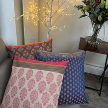 Load image into Gallery viewer, Colourful handmade cushion covers made from vintage recycled saris.