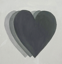 Load image into Gallery viewer, Hand painted wall art on Canvas - hearts in shades of grey