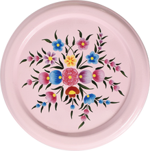 Load image into Gallery viewer, Hand painted floral design stainless steel storage tin in pink