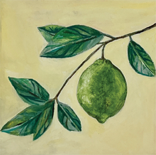 Load image into Gallery viewer, Hand painted wall art on Canvas - luscious lime