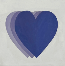 Load image into Gallery viewer, Hand painted wall art on Canvas - hearts in shades of purple