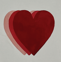 Load image into Gallery viewer, Hand painted wall art on Canvas - hearts in shades of red