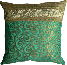 Load image into Gallery viewer, Colourful handmade cushion covers made from vintage recycled saris.