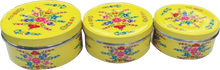 Load image into Gallery viewer, Jaipur - Hand Painted Stainless Steel Large Deep Storage Tin  - Sunshine Yellow
